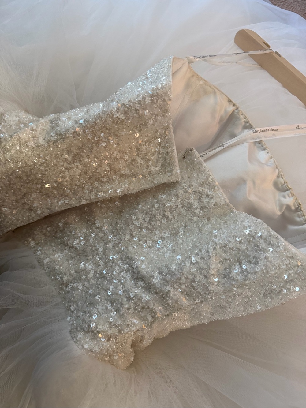 Oleg Cassini Beaded Wedding Dress - Picture 6 of 10